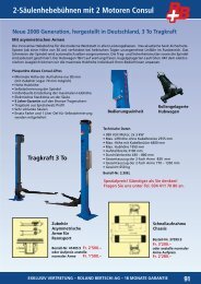2-Säulenhebebühnen mit 2 Motoren Consul 91 - Roland Bertschi AG