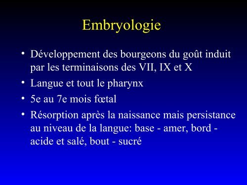 PHYSIOLOGIE DU GOÛT