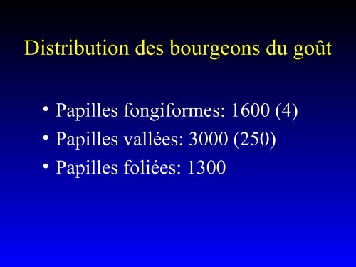 PHYSIOLOGIE DU GOÛT