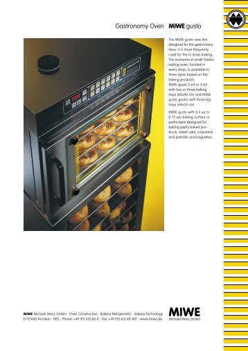 MIWE gusto Gastronomy Oven - Cinch Bakery Equipment