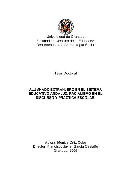 Universidad De Granada Facultad De Ciencias De La Educacion
