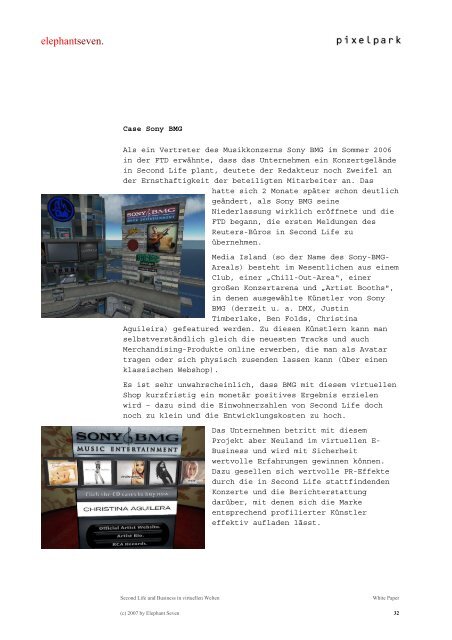 White Paper - Second Life - Pixelpark