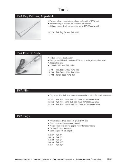 Tools and Fabrication Supplies - Hosmer