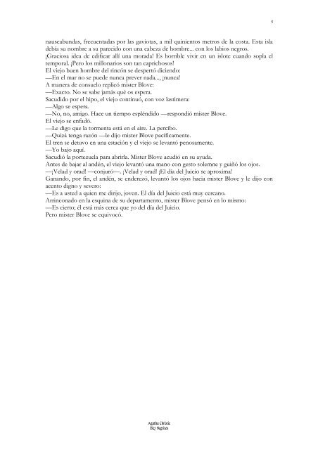 Diez Negritos De Agatha Christie 5 Diez negritos se fueron a cenar ...