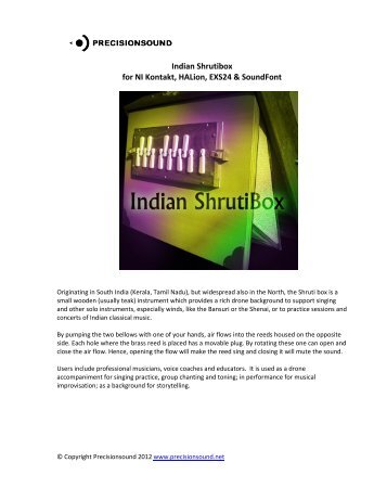 Indian Shrutibox for NI Kontakt, HALion, EXS24 ... - Precisionsound
