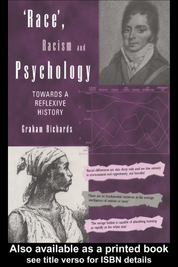 'Race', Racism and Psychology: Towards a Reflexive History