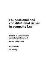 Foundational and constitutional issues in company law