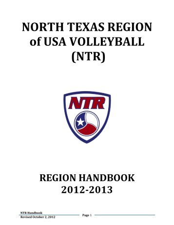NTR Handbook - North Texas Region