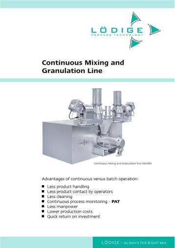 Continuous Mixing and Granulation Line - Gebrüder Lödige ...