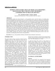 original article modification of drug release from acetaminophen