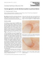 Current approach to exit-site infections in patients on peritoneal ...