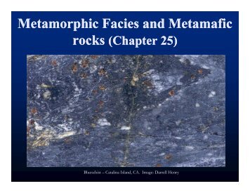 Metamorphic Facies and Metamafic