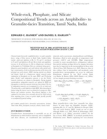 to Granulite-facies Transition, Tamil Nadu, Indi - Journal of Petrology