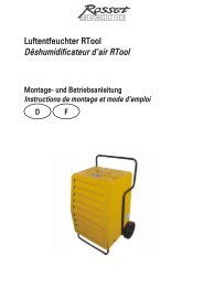 Luftentfeuchter RTool Déshumidificateur d'air RTool - Rosset Technik