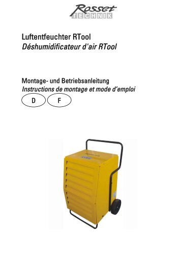 Luftentfeuchter RTool Déshumidificateur d'air RTool - Rosset Technik