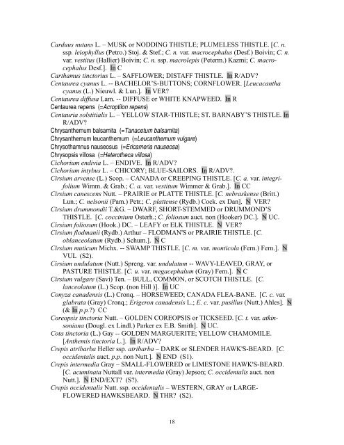 Checklist of the Vascular Plants of Saskatchewan - Native Plant ...