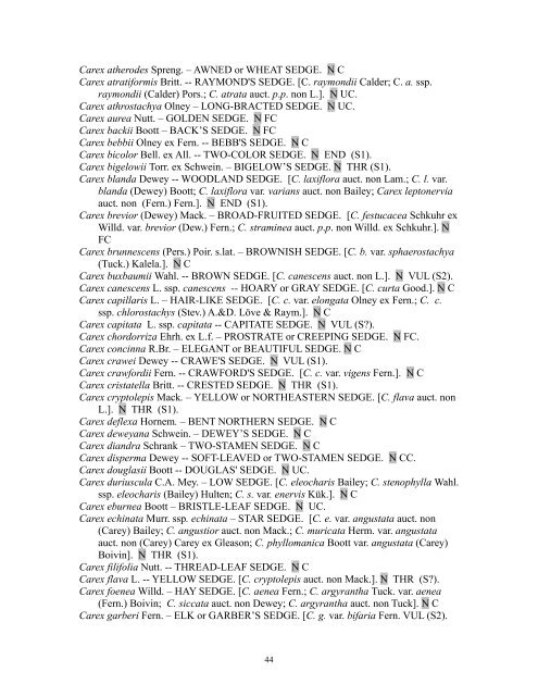 Checklist of the Vascular Plants of Saskatchewan - Native Plant ...