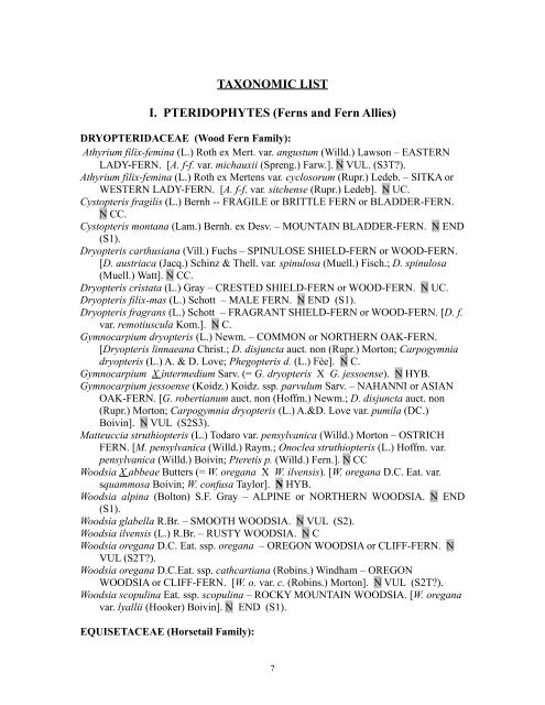 Checklist of the Vascular Plants of Saskatchewan - Native Plant ...