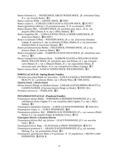 Checklist of the Vascular Plants of Saskatchewan - Native Plant ...