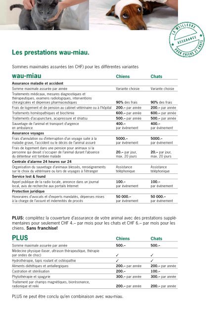 wau-miau - Prestations d'Assurance SA