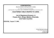 CALlFORNIA TABLE GRAPES TO CHINA List of Registered