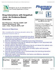 Drug Interactions with Grapefruit Juice - Direct-MS