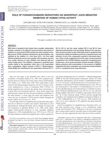 role of furanocoumarin derivatives on grapefruit juice-mediated ...