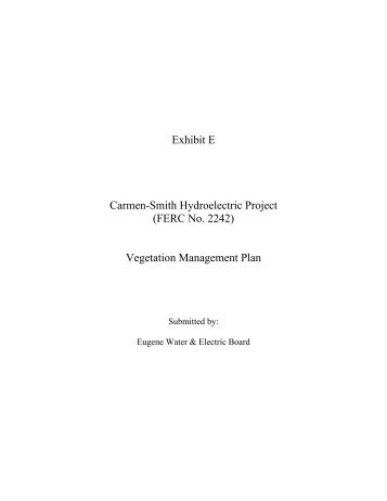 Vegetation Management Plan - Eugene Water & Electric Board