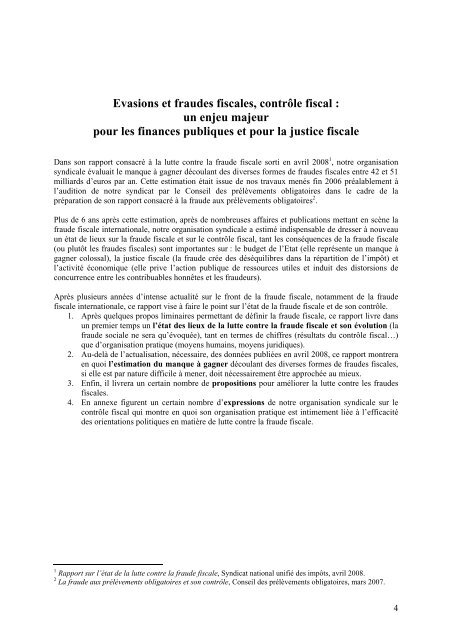 Rapport du syndicat national Solidaires Finances Publiques