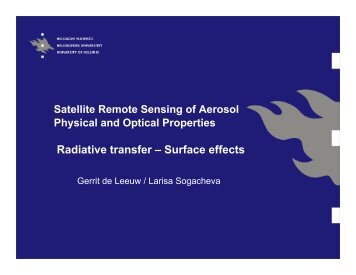 Radiative transfer – Surface effects