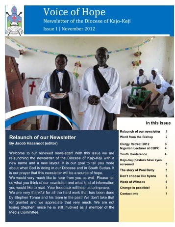 volume 001 November 2012 - Diocese of Kajo Keji
