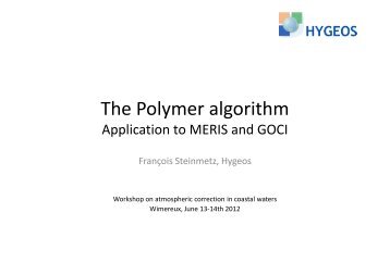 The Polymer algorithm : application to MERIS and GOCI - LOG