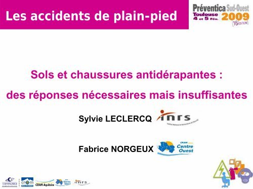 Les accidents de plain-pied - Actualités CARSAT Centre Ouest