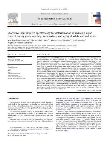 Shortwave-near infrared spectroscopy for determination of reducing ...