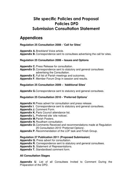 Site specific Policies and Proposal Policies DPD Submission ...