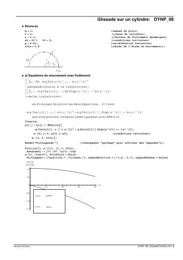 Glissade sur un cylindre: DYNP_08 - S T A F F