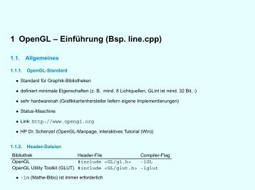 1 OpenGL – Einf¨uhrung (Bsp. line.cpp)