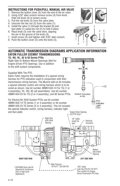 PTO INSTALLATION and OWNER'S MANUAL - Muncie Power ...