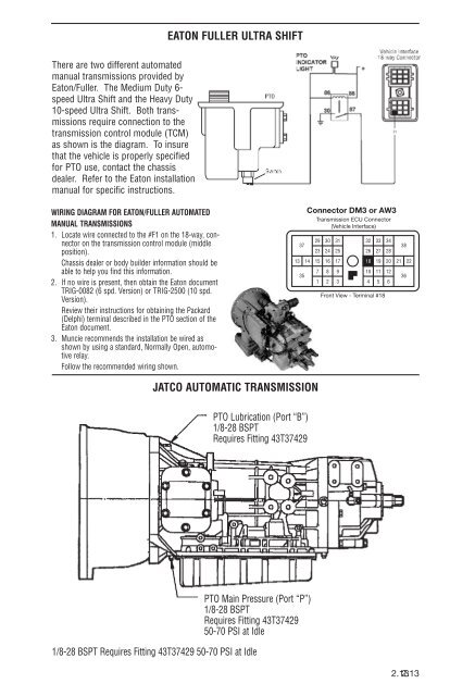 PTO INSTALLATION and OWNER'S MANUAL - Muncie Power ...