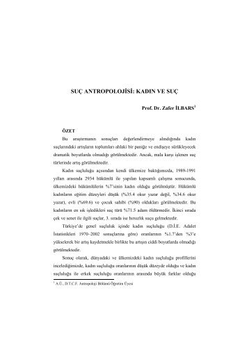 suç antropolojisi - Ankara Üniversitesi Dergiler Veritabanı