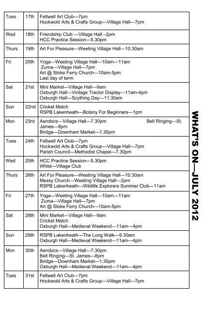 parish council - Hockwold-cum-Wilton