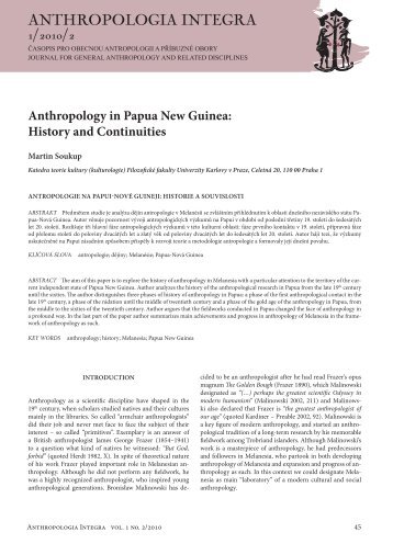 Anthropology in Papua New Guinea: History and Continuities