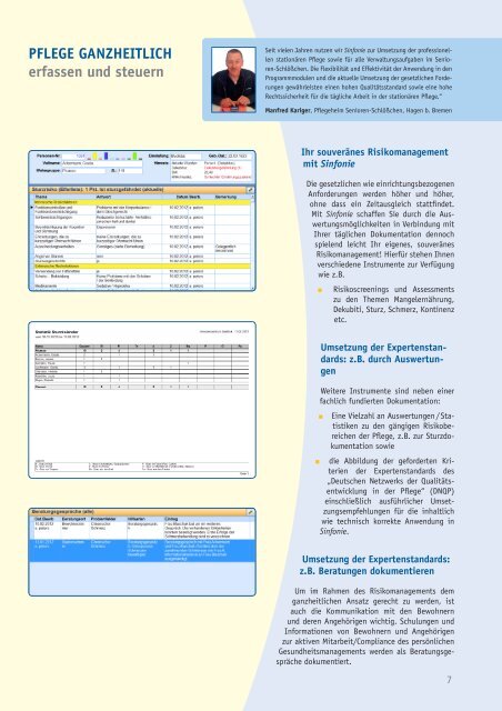 Sinfonie in der Altenhilfe: Dokumentation und Planung