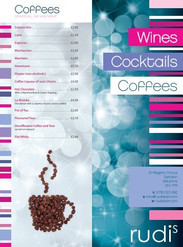 Wines Cocktails Coffees - Rudis