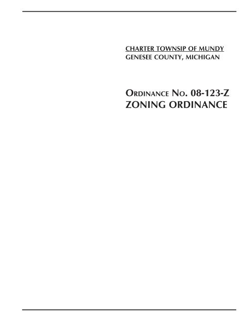 Zoning Ordinance 08-123-Z - Mundy Township