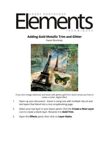 Adding Gold Metallic Trim and Glitter - Photoshop Elements User