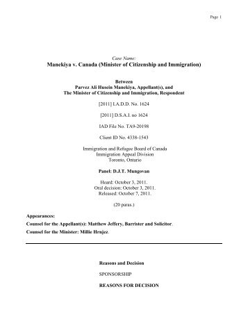 Manekiya v. Canada (Minister of Citizenship and Immigration)