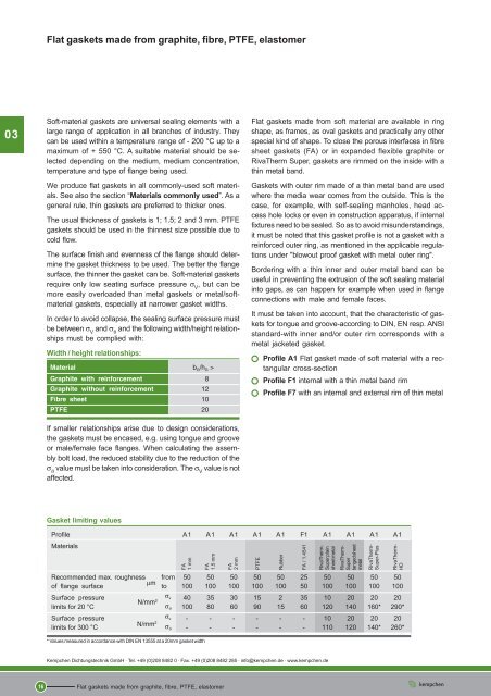 03-016-019 Flat gaskets made from ... - Kempchen.de