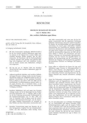 Beschluss 2012/642/GASP - EUR-Lex - Europa
