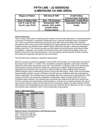 FIFTH LINE – 22 SIDEROAD (LIMEHOUSE CA ... - Region of Peel